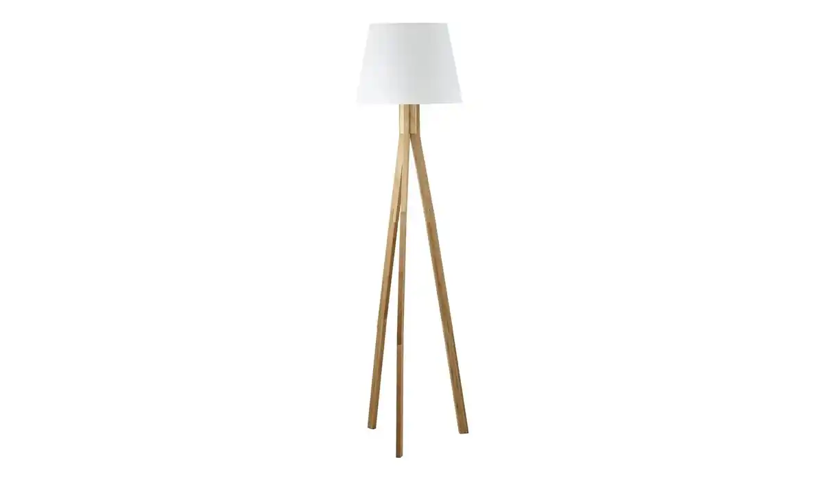 Bild 1 von KHG Stehleuchte, 1-flammig ¦ holzfarben ¦ Maße (cm): H: 160  Ø: [40.0] Lampen & Leuchten > Stehlampen - Sconto