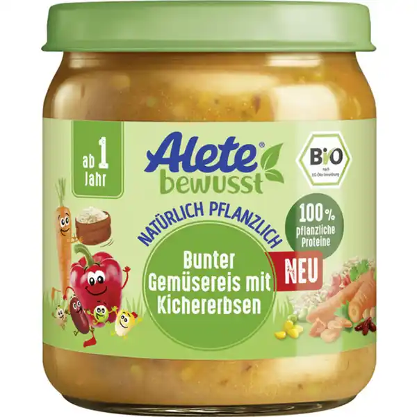 Bild 1 von Alete bewusst 2 x BIO Gemüsereis Kichererbse