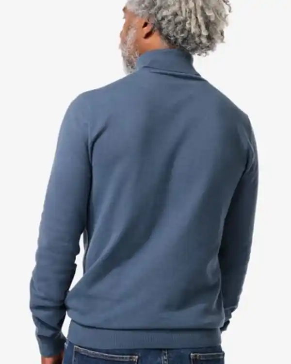 Bild 4 von Herren-Strickpullover mit Rollkragen blau