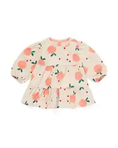 Baby-Sweatkleid mit Volants ecru