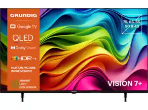 GRUNDIG 75 GUB 7440 Q QLED TV (Flat, Zoll / 189 cm, HDR 4K, SMART TV), Schwarz