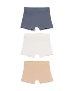 Kinder-Boxershorts gerippt - 3 Stück sandfarben