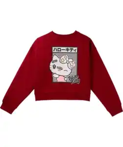 Hello Kitty Sweatshirt Rundhalsausschnitt, rot