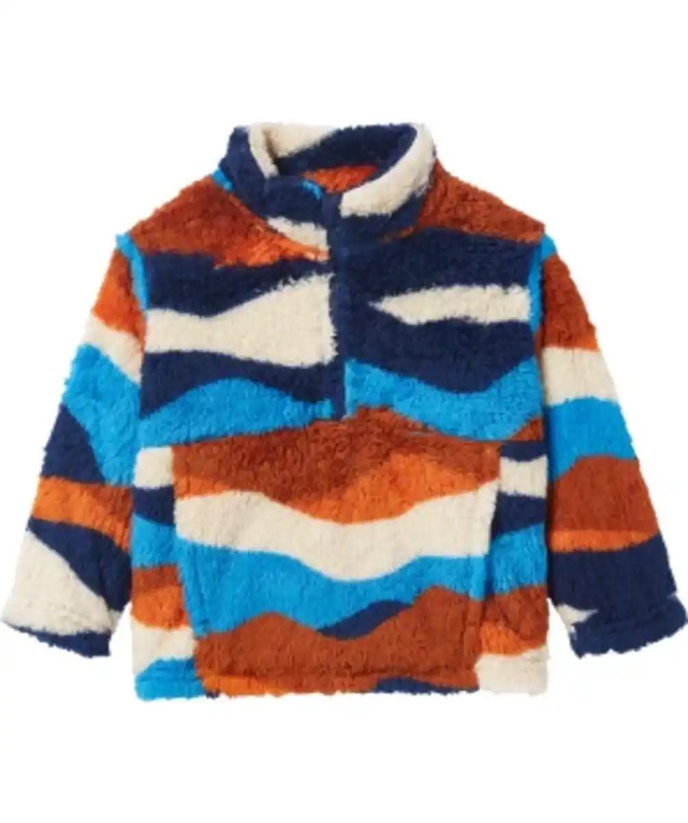 Bild 1 von Gemusterter Fleecepullover Ergee, Reißverschluss, blau gemustert