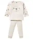 Bild 1 von Flauschiger Pyjama verschiedene Designs, 2-tlg. Set, offwhite