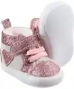 Bild 1 von Glitzernde Babyschuhe Teddykopf_Baby, Klettverschluss, hellgrau