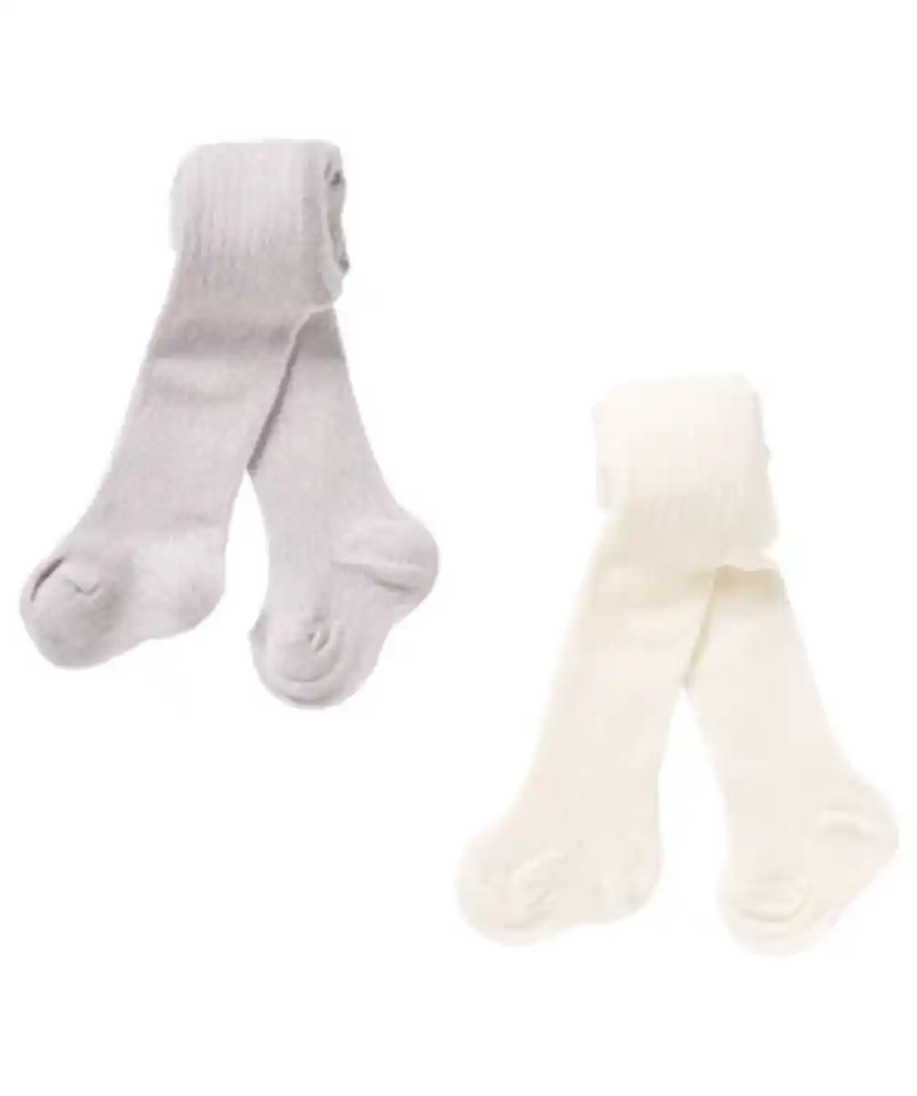 Bild 1 von Schlichte Strumpfhosen 2er-Pack, Ergee, weiß/grau