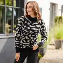 Bild 1 von Damen-Strikpullover mit Jacquard-Muster, Black