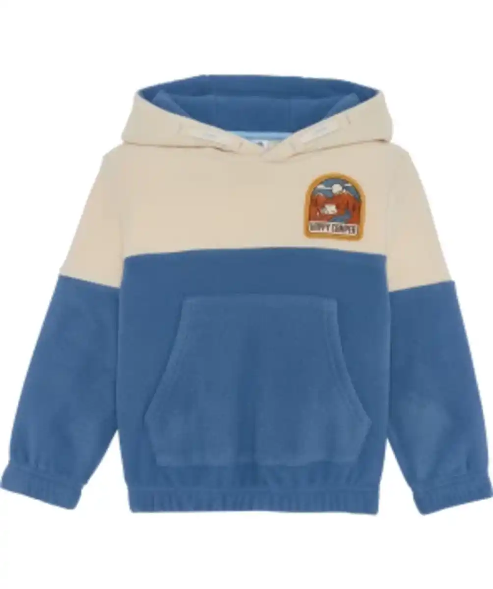 Bild 1 von Fleecepullover mit Aufnäher Kapuze, indigo blau