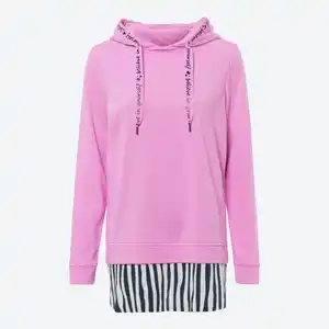 Damen-Sweatshirt mit Bluseneinsatz, Rose