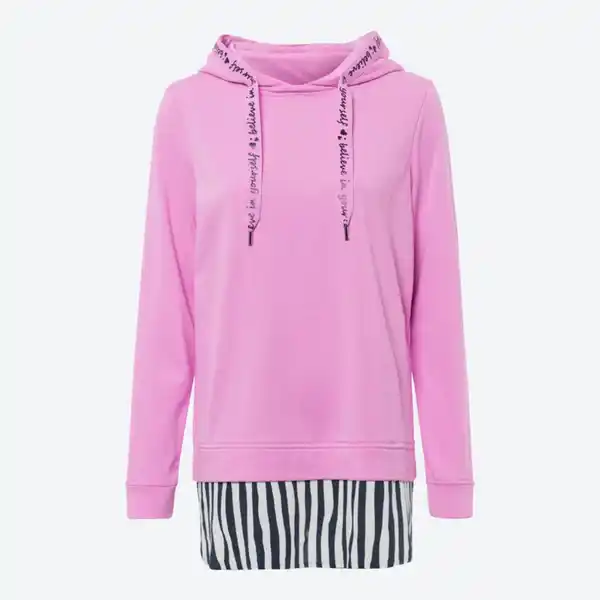 Bild 1 von Damen-Sweatshirt mit Bluseneinsatz, Rose