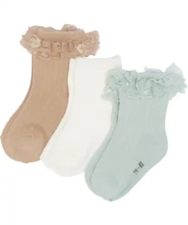 Bild 1 von Socken mit Rüschen 3er-Pack, Ergee, grün