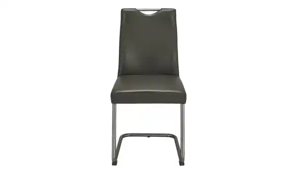 Bild 3 von Leder-Schwingstuhl ¦ grau ¦ Maße (cm): B: 47 H: 100 T: 61 Stühle > Esszimmerstühle - Möbel Kraft