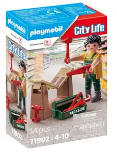 PLAYMOBIL CITY LIFE Kaufland-Handwerker 71902, 14-teilig