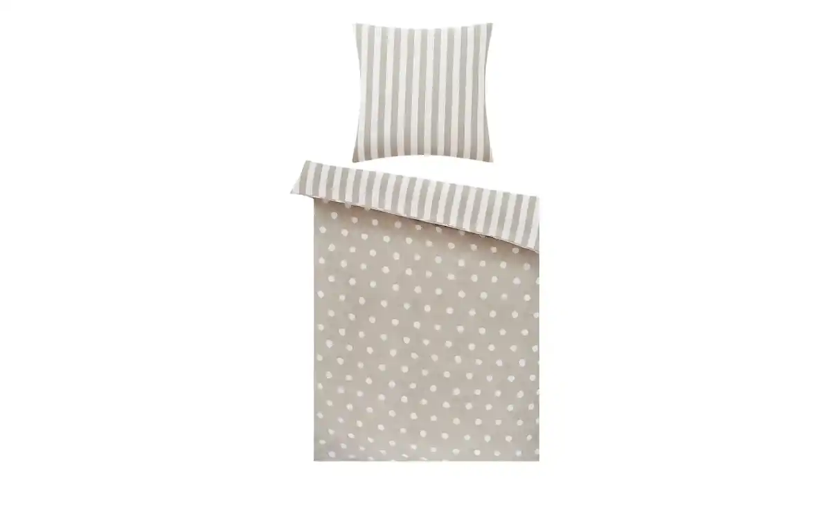 Bild 2 von HOME STORY Renforce Bettwäsche Streifen und Punkte