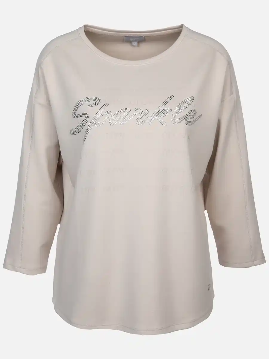 Bild 1 von Damen Sweatshirt mit Glitzerschrift Beige
