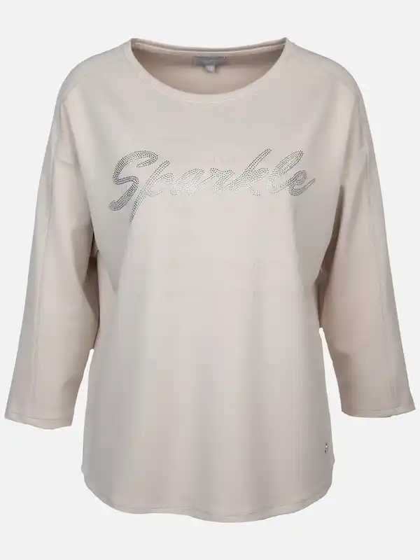 Bild 1 von Damen Sweatshirt mit Glitzerschrift Beige