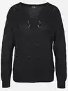 Bild 1 von Damen Ajour Pullover mit V-Ausschnitt Schwarz