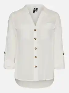 Vero Moda VMBUMPY L/S SHIRT NEW Bluse Weiß