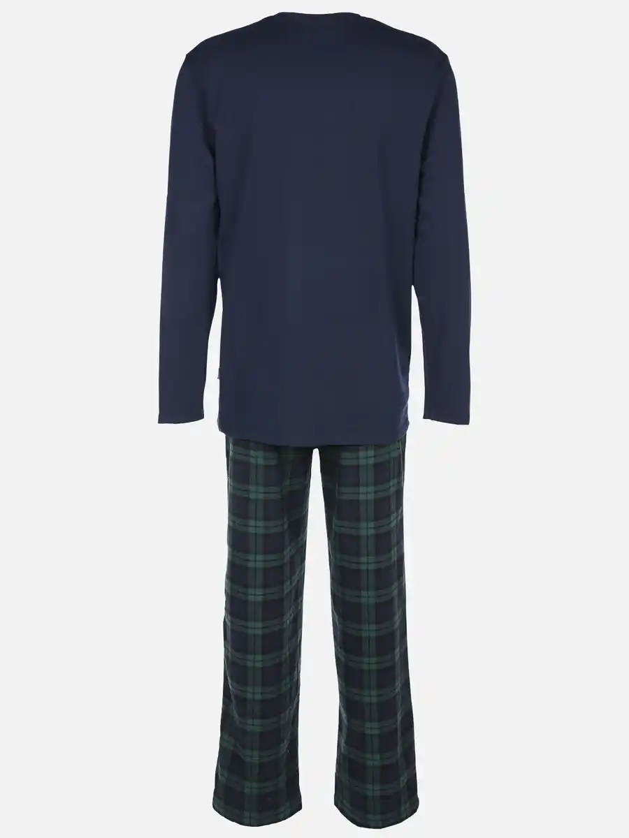 Bild 2 von Herren Pyjama Flanell Blau
