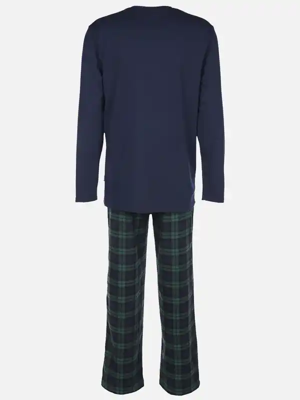 Bild 2 von Herren Pyjama Flanell Blau