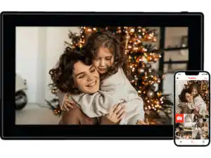 ROLLEI Smart Frame WiFi 150 mit App-Funktion Digitaler Bilderrahmen, 39,5 cm, 1920 x 1080p, Schwarz