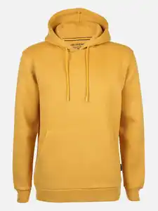 Herren Kapuzensweatshirt unifarben Gelb