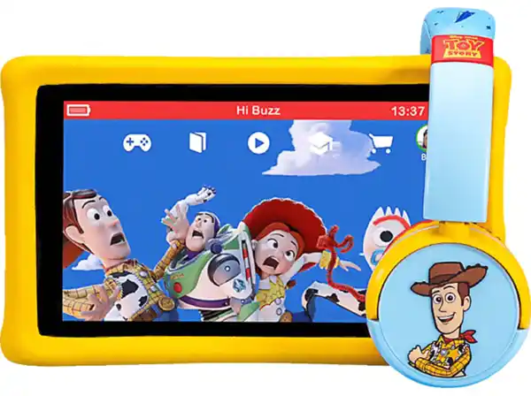 Bild 1 von PEBBLE GEAR Toy Story Tablet + Headphone Bundle Kindertablet, Mehrfarbig