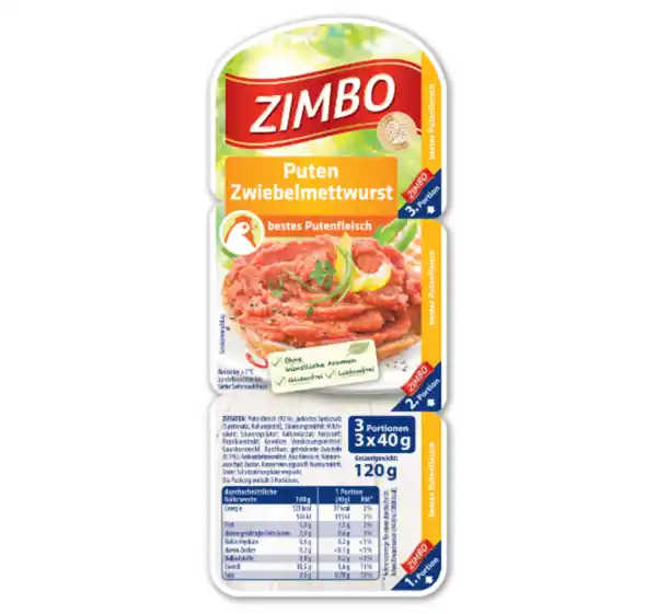 Bild 1 von ZIMBO Puten Zwiebelmettwurst*