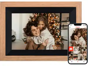 ROLLEI Smart Frame WiFi 105 mit App-Funktion Digitaler Bilderrahmen, 25,53 cm, 1200 x 1920p, Wooden Braun