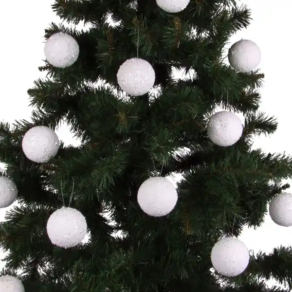 Bild 1 von Weihnachtsbaumkugeln Schneeball 8cm 12er-Set