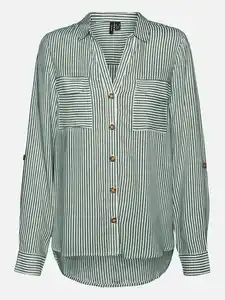 Vero Moda VMBUMPY L/S SHIRT NEW Bluse Grün