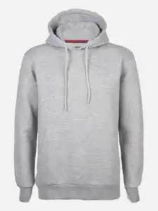 Herren Kapuzensweatshirt unifarben Grau