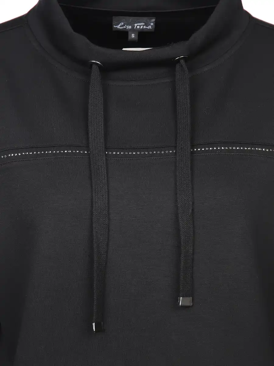 Bild 3 von Damen Edelsweatshirt mit Glitzersteinchen Schwarz