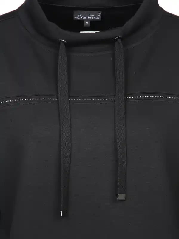 Bild 3 von Damen Edelsweatshirt mit Glitzersteinchen Schwarz