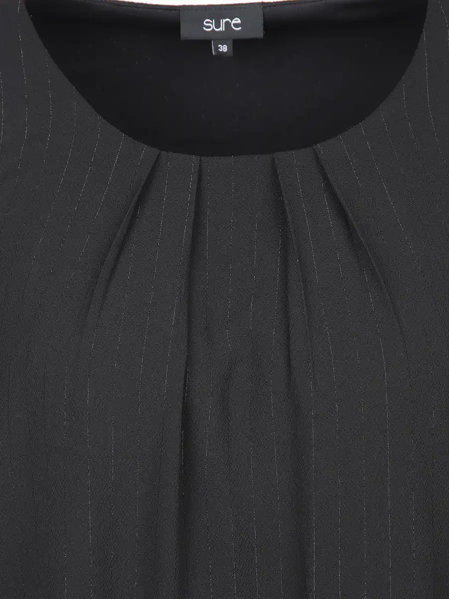 Bild 3 von Damen Chiffonbluse mit feinen Streifen Schwarz