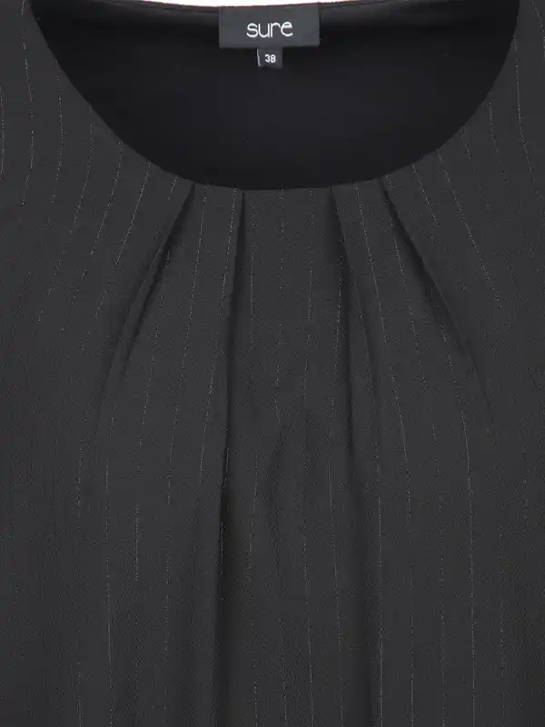 Bild 3 von Damen Chiffonbluse mit feinen Streifen Schwarz