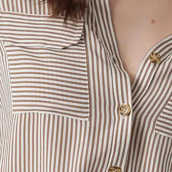 Bild 2 von Vero Moda VMBUMPY L/S SHIRT NEW Bluse Braun