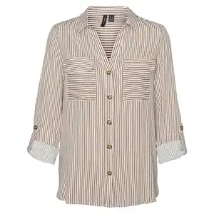 Vero Moda VMBUMPY L/S SHIRT NEW Bluse Braun