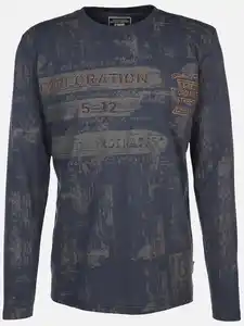 Herren Longsleeve mit Print Blau