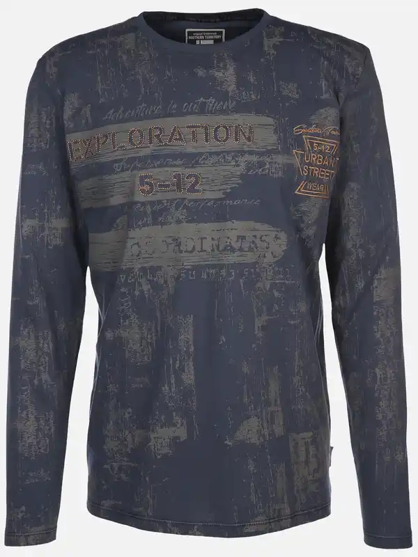 Bild 1 von Herren Longsleeve mit Print Blau