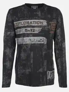 Herren Longsleeve mit Print Schwarz