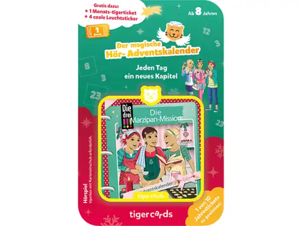 Bild 1 von TIGERMEDIA Tigercard - Adventskalender Die Drei !!!: Marzipan-Mission Tigercard, Mehrfarbig