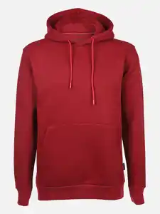 Herren Kapuzensweatshirt unifarben Rot