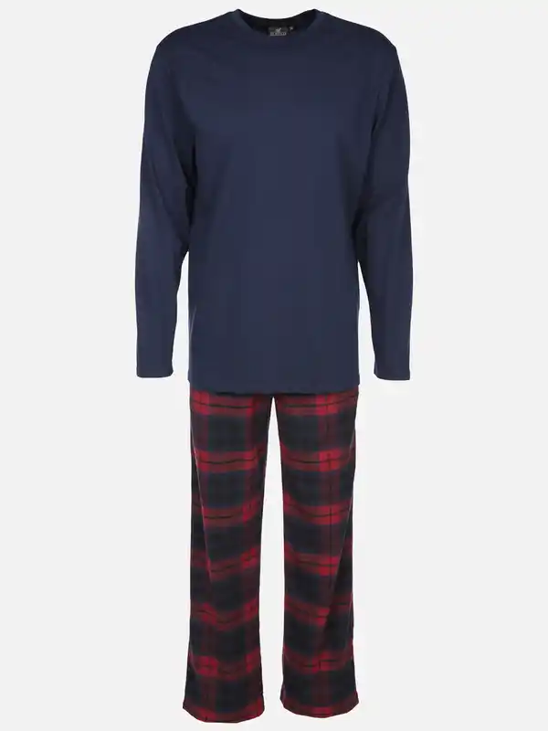 Bild 1 von Herren Pyjama Flanell Blau