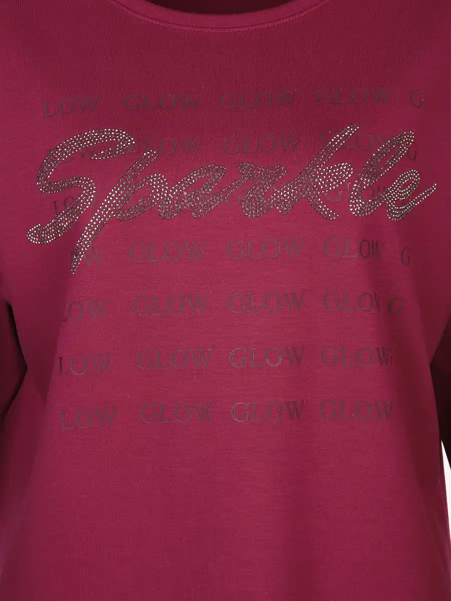 Bild 3 von Damen Sweatshirt mit Glitzerschrift Rot