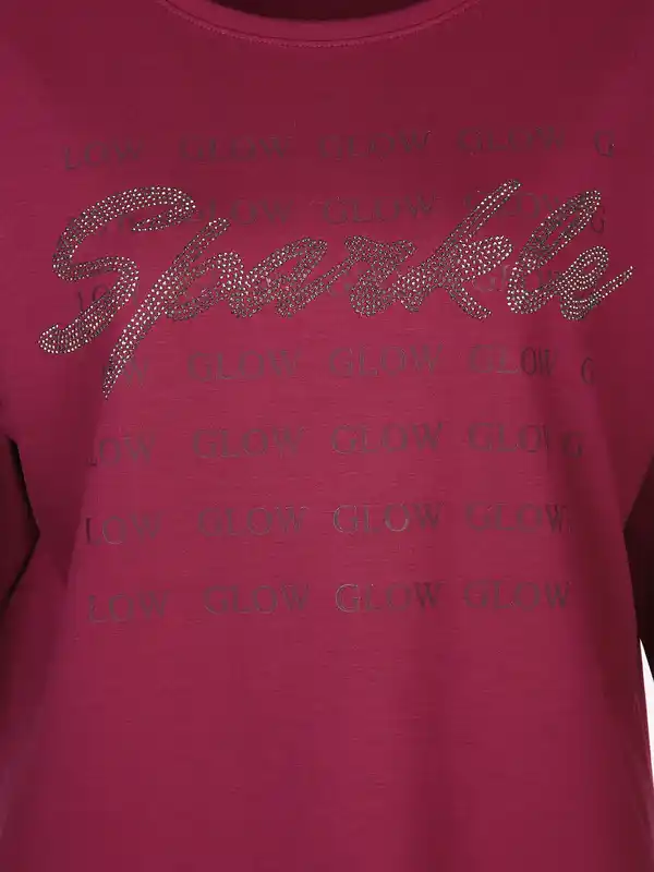 Bild 3 von Damen Sweatshirt mit Glitzerschrift Rot