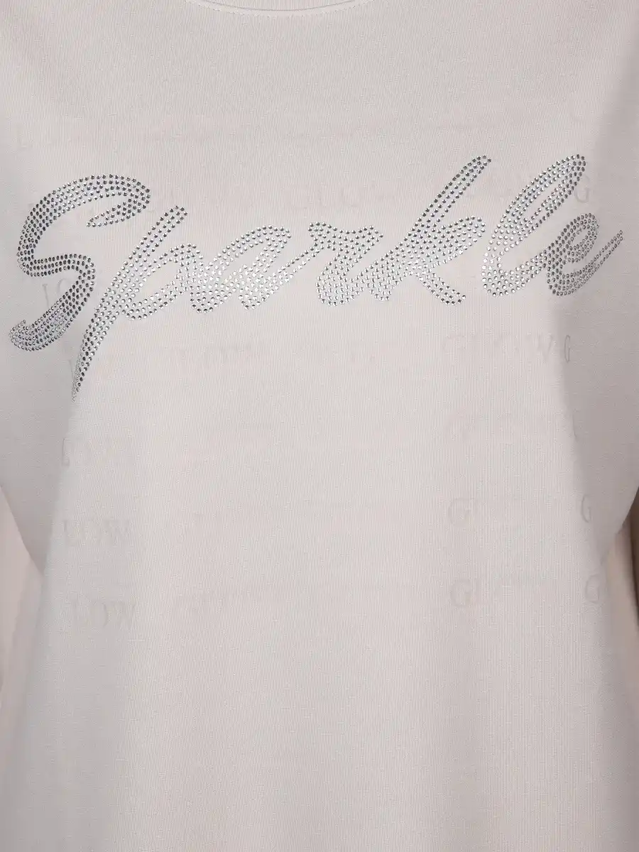 Bild 3 von Damen Sweatshirt mit Glitzerschrift Beige