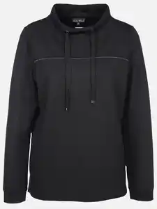 Damen Edelsweatshirt mit Glitzersteinchen Schwarz