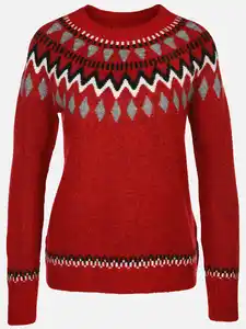 Damen Norweger Pullover Weiß